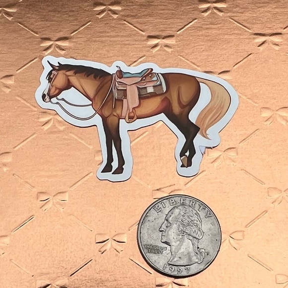 Bald Face Horse Equestrian Horse Girl Horse Boy Cowboy CowGirl Single Sticker - Picture 2 of 3